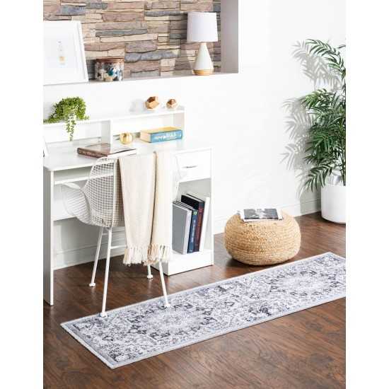 Rug Unique Loom Renaissance Light Gray Runner 2' 0 x 6' 0