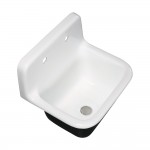 Fauceture Petra Galley 22 Inch Wall Mount Single Bowl Kitchen Sink, White