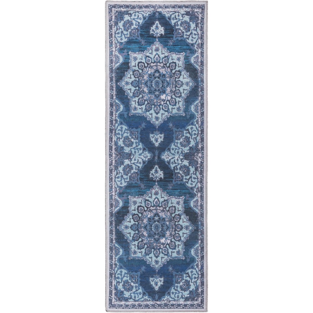 Rug Unique Loom Renaissance Navy Blue Runner 2' 0 x 6' 0