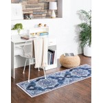 Rug Unique Loom Renaissance Navy Blue Runner 2' 0 x 6' 0