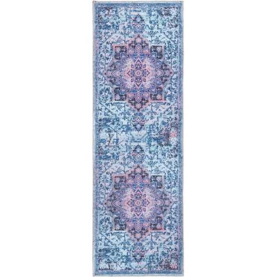 Rug Unique Loom Renaissance Light Blue Runner 2' 0 x 6' 0