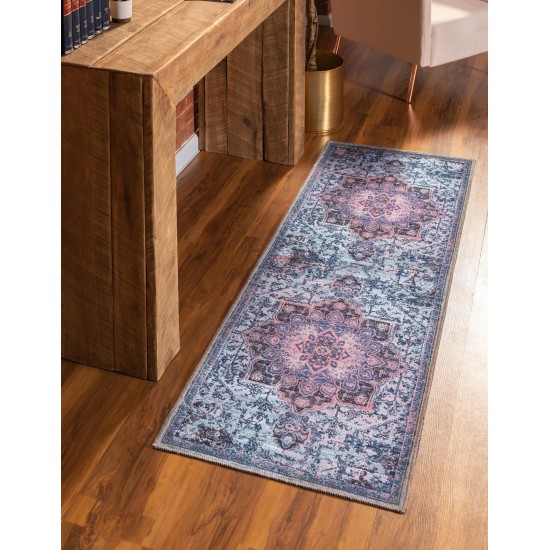 Rug Unique Loom Renaissance Light Blue Runner 2' 0 x 6' 0