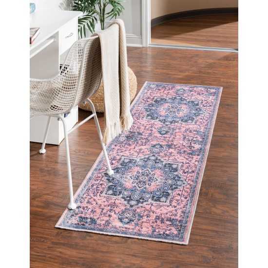 Rug Unique Loom Renaissance Pink Runner 2' 0 x 6' 0