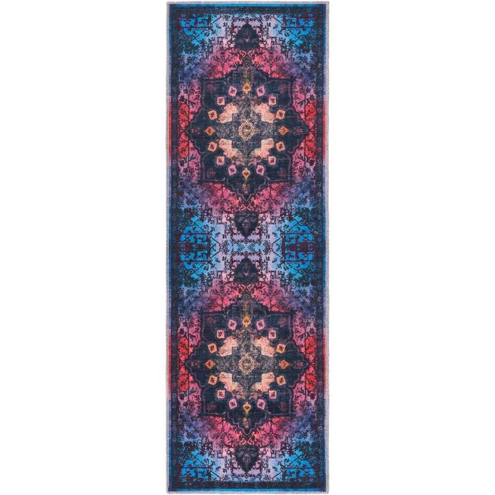 Rug Unique Loom Renaissance Multi/Black Runner 2' 0 x 6' 0