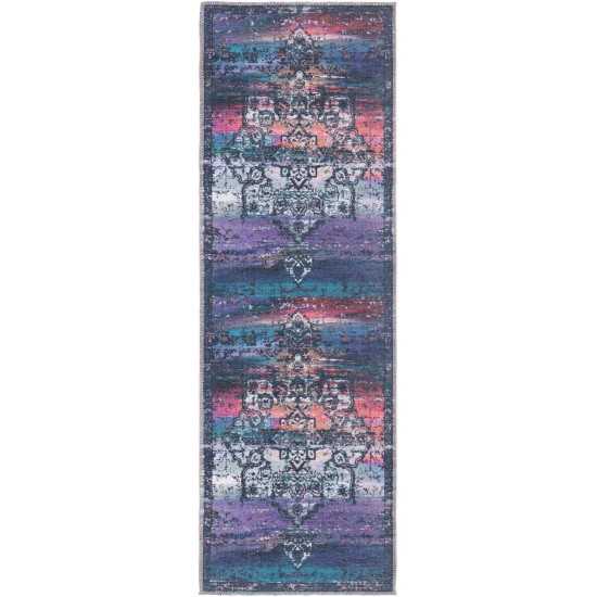 Rug Unique Loom Renaissance Multi/Purple Runner 2' 0 x 6' 0