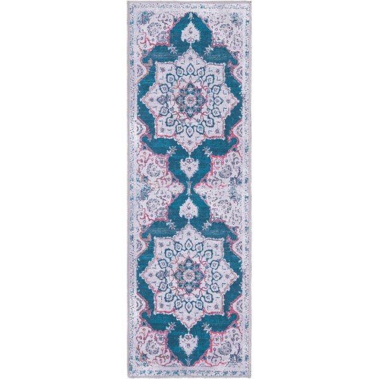 Rug Unique Loom Renaissance Teal Runner 2' 0 x 6' 0