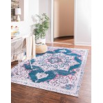 Rug Unique Loom Renaissance Teal Rectangular 5' 3 x 8' 0