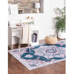 Rug Unique Loom Renaissance Teal Rectangular 5' 3 x 8' 0