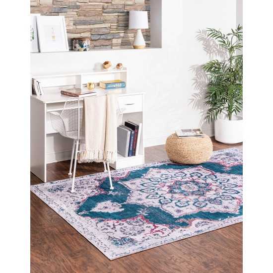 Rug Unique Loom Renaissance Teal Rectangular 5' 3 x 8' 0
