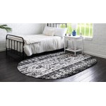 Rug Unique Loom Portland White Oval 5' 0 x 8' 0