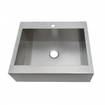 Edinburg Drop-In 30 Inch Single Bowl Kitchen Sink, Brushed