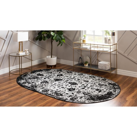 Rug Unique Loom Portland White Oval 3' 0 x 5' 0