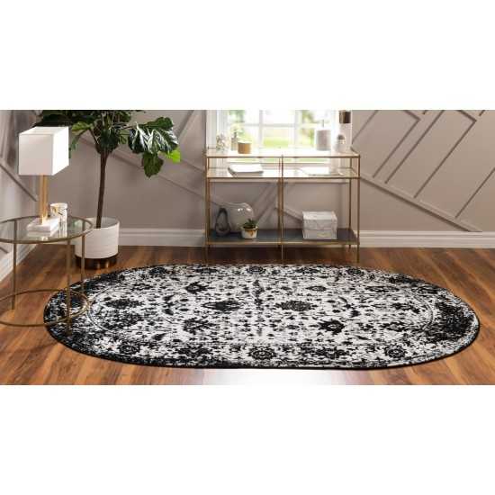Rug Unique Loom Portland White Oval 3' 0 x 5' 0