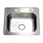 Drop-in Single Bowl Kitchen Sink, Brushed