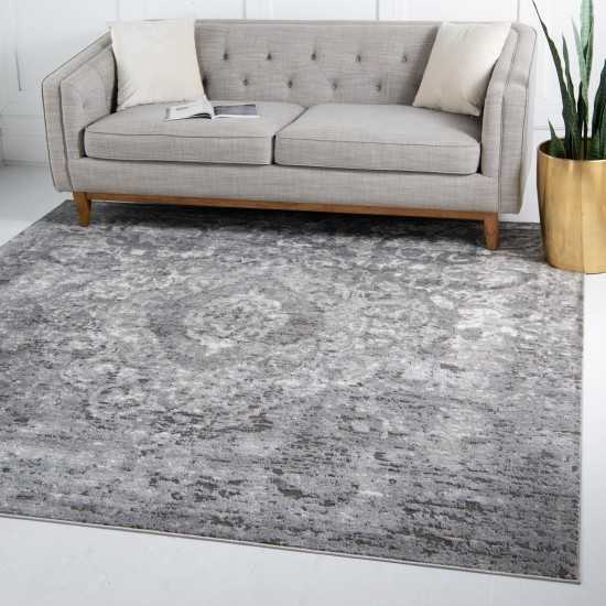 Rug Unique Loom Portland Light Gray Square 8' 0 x 8' 0