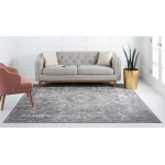 Rug Unique Loom Portland Light Gray Square 8' 0 x 8' 0