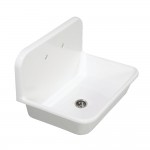 Arcticstone 30 in. Solid Surface Farmhouse Kitchen Sink with Backsplash, Matte White