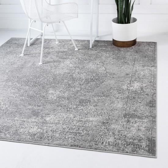 Rug Unique Loom Portland Light Gray Square 8' 0 x 8' 0