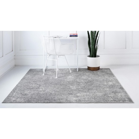 Rug Unique Loom Portland Light Gray Square 8' 0 x 8' 0