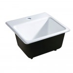 15X15 Single Bowl Top Mount Drop-In Kitchen Sink, White