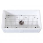 36" x 18" SGL Bowl Farmhouse Kitchen Sink, Drain & Rack