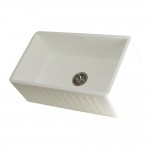 Solid Surface Matte Stone Apron Front Farmhouse Single Bowl Kitchen Sink, Matte White