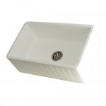 Solid Surface Matte Stone Apron Front Farmhouse Single Bowl Kitchen Sink, Matte White