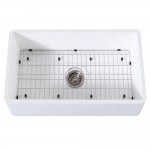 33" x 18" SGL Bowl Farmhouse Kitchen Sink, Drain & Rack