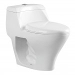 Kingston Brass One-Piece Elongated Dual Flush Toilet, White