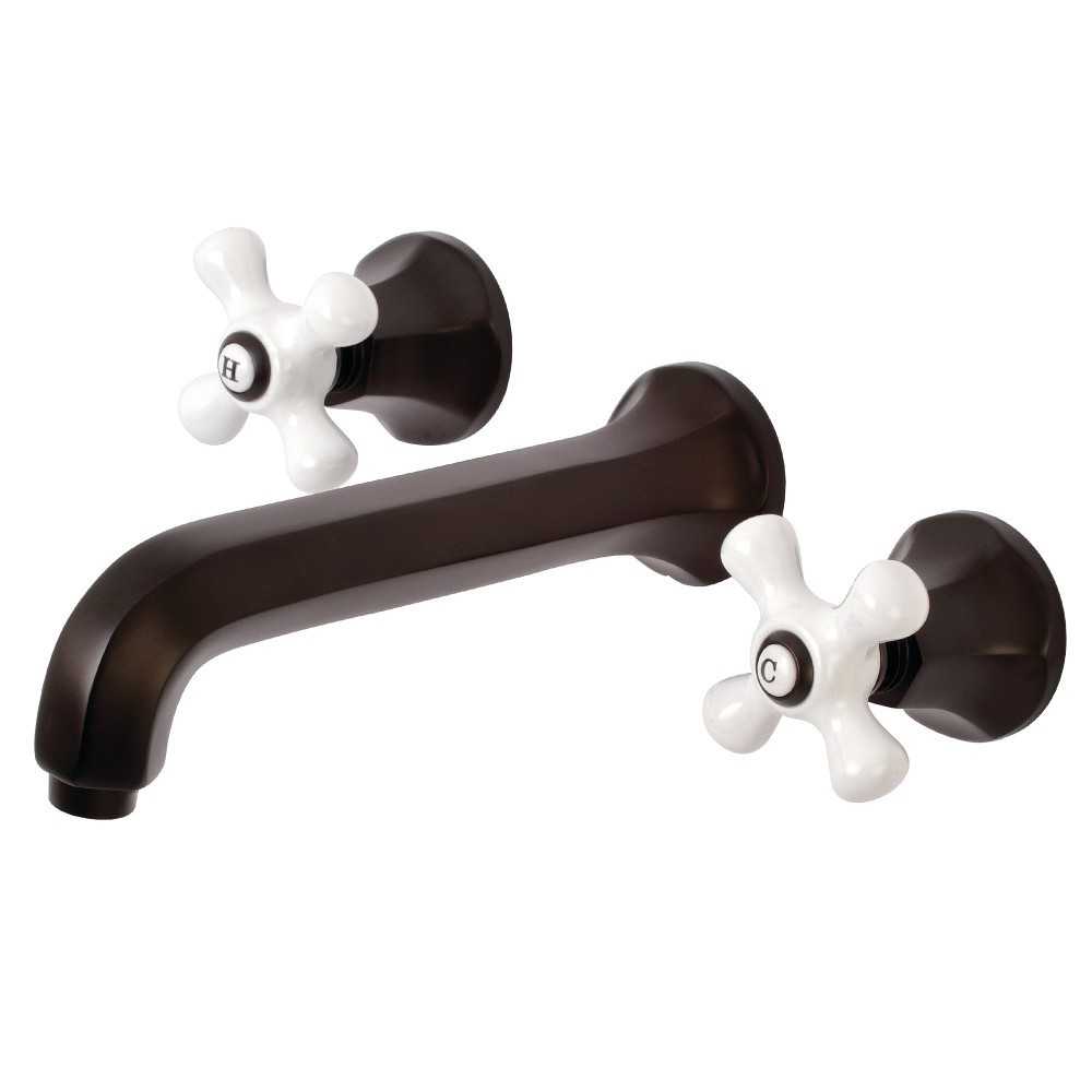 Kingston Brass Metropolitan 2-Handle Wall Mount Tub Faucet, Oil Rubbed Bronze