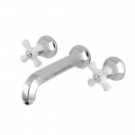 Kingston Brass Metropolitan 2-Handle Wall Mount Tub Faucet, Polished Chrome