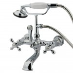 Kingston Brass Vintage 7-Inch Wall Mount Tub Faucet with Hand Shower, Polished Chrome