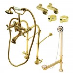 Kingston Brass Vintage Freestanding Clawfoot Tub Faucet Package with Supply Line, Polished Brass