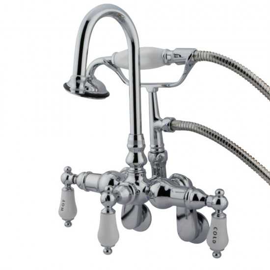 Kingston Brass Vintage Adjustable Center Wall Mount Tub Faucet, Polished Chrome