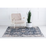 Rug Unique Loom Portland Blue Square 8' 0 x 8' 0
