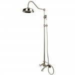 Kingston Brass Vintage Clawfoot Tub Faucet Package with Shower Combo, Brushed Nickel