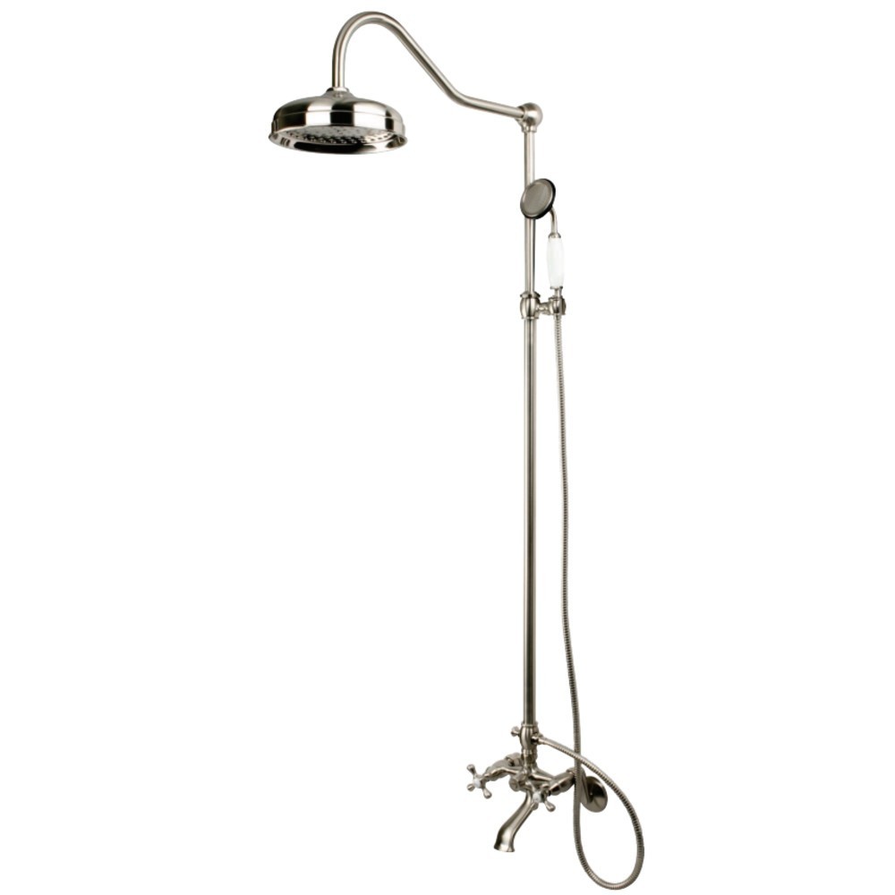 Kingston Brass Vintage Clawfoot Tub Faucet Package with Shower Combo, Brushed Nickel Kingston Brass Vintage Clawfoot Tub Faucet Package with Shower Combo, Brushed Nickel