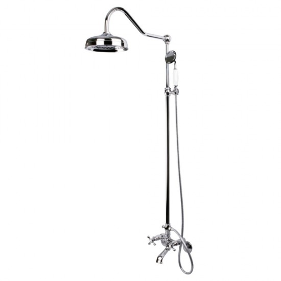 Kingston Brass Vintage Clawfoot Tub Faucet Package with Shower Combo, Polished Chrome