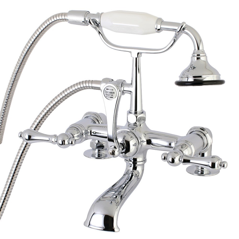 Aqua Vintage Vintage 7-Inch Tub Faucet with Hand Shower, Polished Chrome