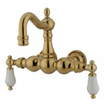 Kingston Brass Vintage 3-3/8-Inch Wall Mount Tub Faucet, Polished Brass