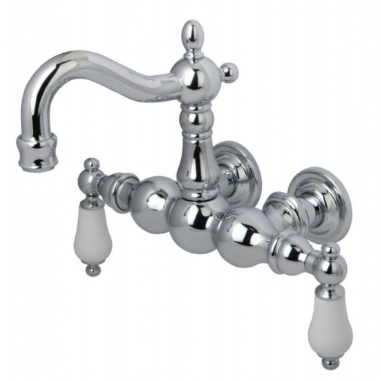 Kingston Brass Vintage 3-3/8-Inch Wall Mount Tub Faucet, Polished Chrome