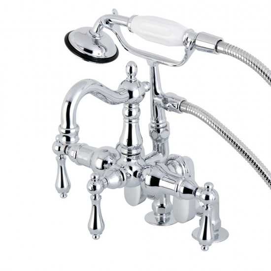 Kingston Brass Vintage Clawfoot Tub Faucet with Hand Shower, Polished Chrome