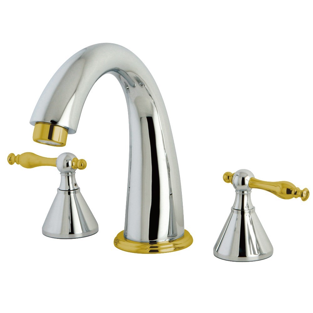 Kingston Brass Naples Roman Tub Faucet, Polished Chrome/Polished Brass