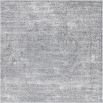 Rug Unique Loom Portland Light Gray Square 6' 0 x 6' 0