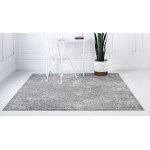 Rug Unique Loom Portland Light Gray Square 6' 0 x 6' 0