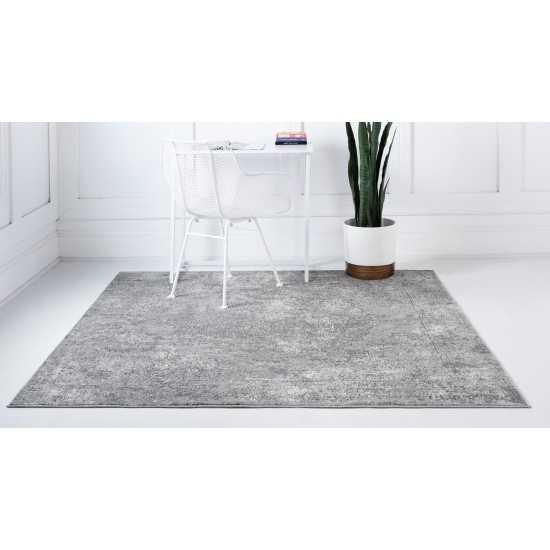 Rug Unique Loom Portland Light Gray Square 6' 0 x 6' 0