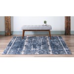 Rug Unique Loom Portland Blue Square 6' 0 x 6' 0