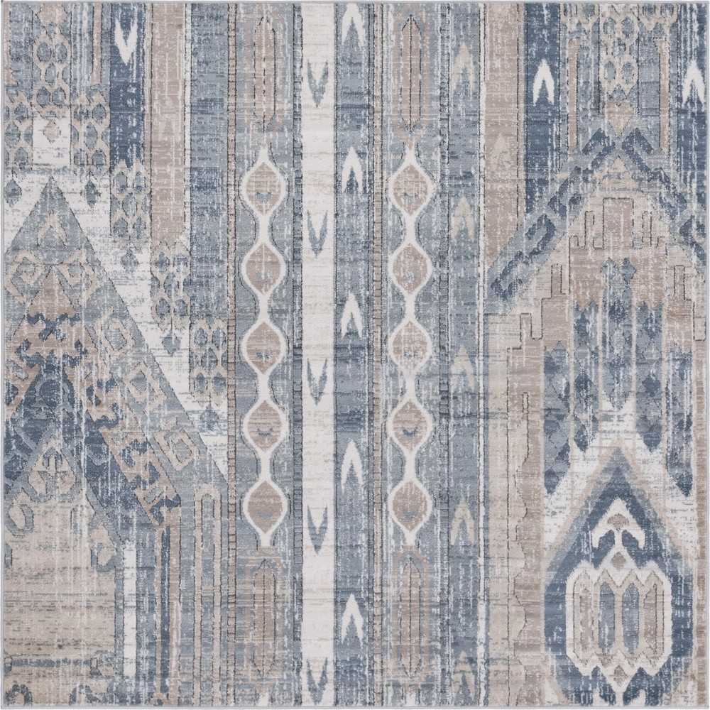 Rug Unique Loom Portland Navy Blue Square 6' 0 x 6' 0 Rug Unique Loom Portland Navy Blue Square 6' 0 x 6' 0