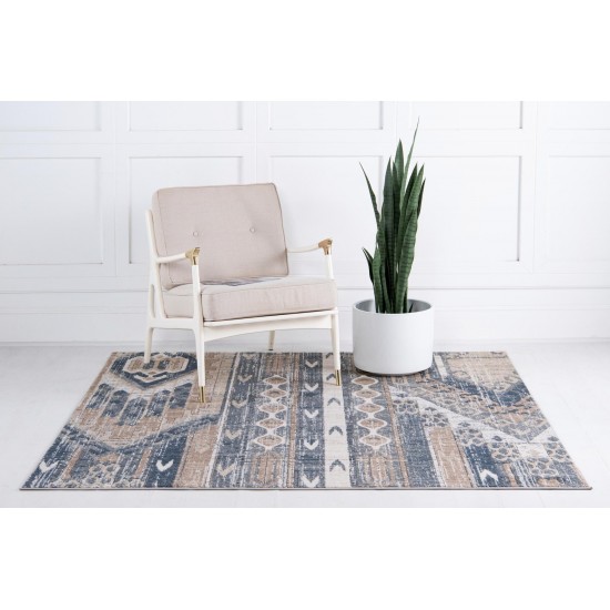 Rug Unique Loom Portland Navy Blue Square 6' 0 x 6' 0