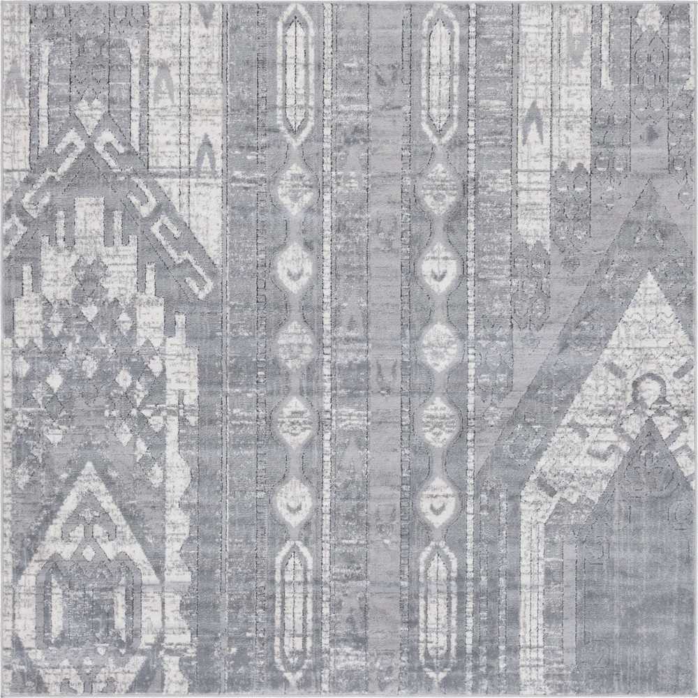 Rug Unique Loom Portland Gray Square 6' 0 x 6' 0